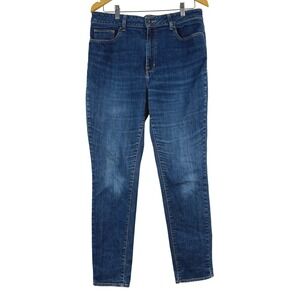 LL Bean Classic Fit Womens Blue Wash Denim Jeans Size 14 Reg Made in Mexico